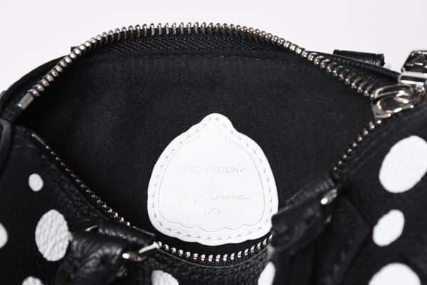 新品同様 LOUIS VUITTON ルイヴィトン ナノ スピーディ 草間彌生 2WAYハンドバッグ M81910 モノグラムアンプラントレザー 中古 4a001166