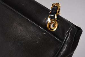 CHANEL Triple Coco Chain Shoulder Bag A03675 Black Gold Hardware Good Used 4a001636