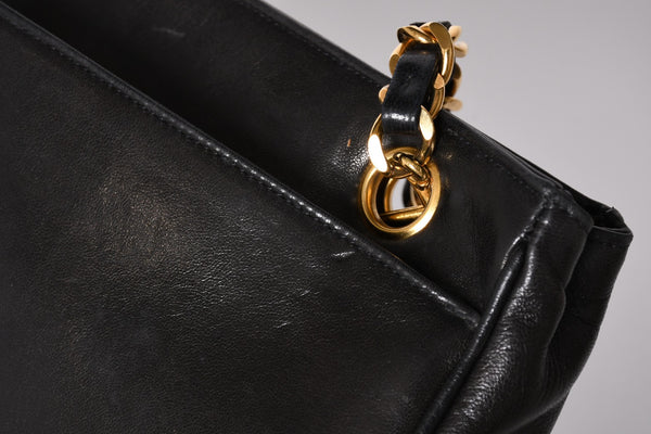 CHANEL Triple Coco Chain Shoulder Bag A03675 Black Gold Hardware Good Used 4a001636