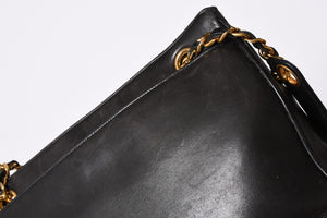 CHANEL Triple Coco Chain Shoulder Bag A03675 Black Gold Hardware Good Used 4a001636