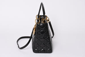 Christian Dior クリスチャンディオール ガリアーノ期 レディディオール ハンドバッグ ラムレザー ブラック 美品 中古 4a000309