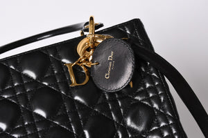 Christian Dior クリスチャンディオール ガリアーノ期 レディディオール ハンドバッグ ラムレザー ブラック 美品 中古 4a000309