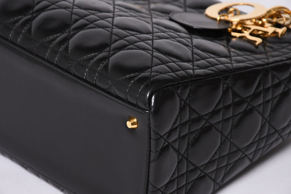 Christian Dior クリスチャンディオール ガリアーノ期 レディディオール ハンドバッグ ラムレザー ブラック 美品 中古 4a000309