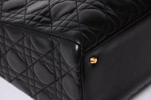 Christian Dior クリスチャンディオール ガリアーノ期 レディディオール ハンドバッグ ラムレザー ブラック 美品 中古 4a000309