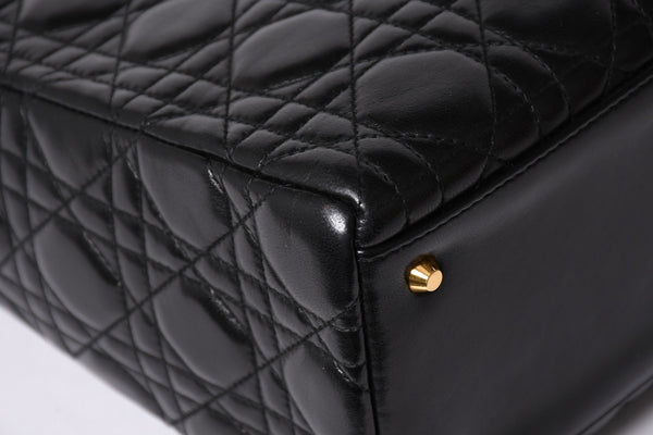 Christian Dior クリスチャンディオール ガリアーノ期 レディディオール ハンドバッグ ラムレザー ブラック 美品 中古 4a000309