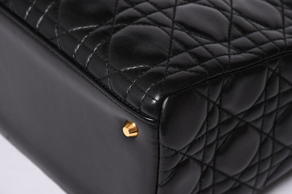 Christian Dior クリスチャンディオール ガリアーノ期 レディディオール ハンドバッグ ラムレザー ブラック 美品 中古 4a000309