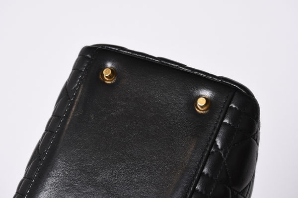 Christian Dior クリスチャンディオール ガリアーノ期 レディディオール ハンドバッグ ラムレザー ブラック 美品 中古 4a000309