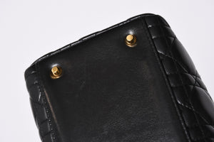 Christian Dior クリスチャンディオール ガリアーノ期 レディディオール ハンドバッグ ラムレザー ブラック 美品 中古 4a000309