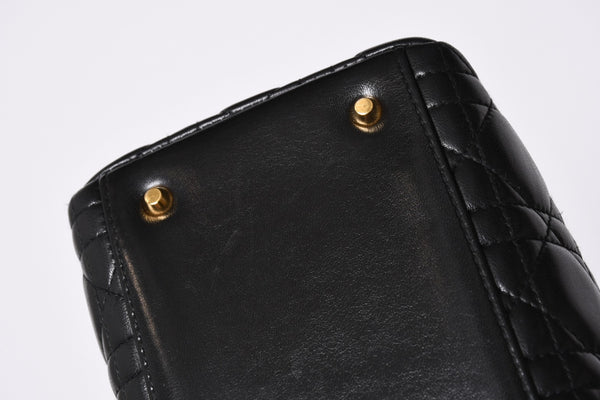 Christian Dior クリスチャンディオール ガリアーノ期 レディディオール ハンドバッグ ラムレザー ブラック 美品 中古 4a000309