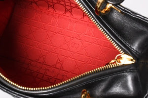 Christian Dior クリスチャンディオール ガリアーノ期 レディディオール ハンドバッグ ラムレザー ブラック 美品 中古 4a000309