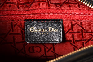 Christian Dior クリスチャンディオール ガリアーノ期 レディディオール ハンドバッグ ラムレザー ブラック 美品 中古 4a000309