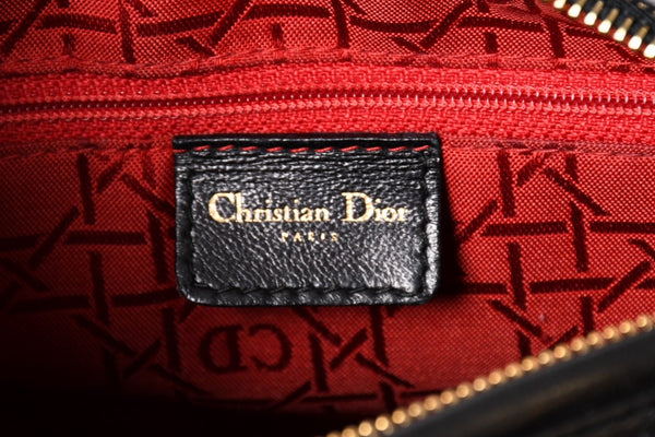 Christian Dior クリスチャンディオール ガリアーノ期 レディディオール ハンドバッグ ラムレザー ブラック 美品 中古 4a000309