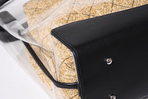 Like new CHANEL 2WAY shoulder bag here mark vinyl linen lambskin vinyl 27th series black silver hardware used 4a001706