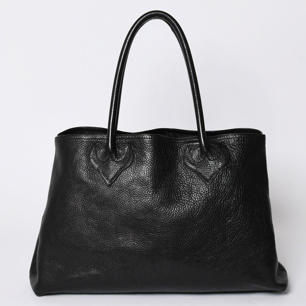 CHROME HEARTS クロムハーツ TOTE W SNP BS FLUER スナップ トートバッグ BSフレアパッチ レザー シルバー925 ブラック 美品 中古 4a001765