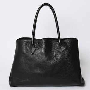 CHROME HEARTS TOTE W SNP BS FLUER Snap Tote Bag BS Flare Patch Leather Silver 925 Black Good Condition Used 4a001765