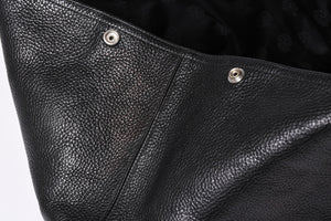 CHROME HEARTS TOTE W SNP BS FLUER Snap Tote Bag BS Flare Patch Leather Silver 925 Black Good Condition Used 4a001765