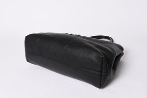CHROME HEARTS TOTE W SNP BS FLUER Snap Tote Bag BS Flare Patch Leather Silver 925 Black Good Condition Used 4a001765