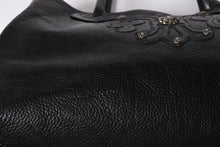 画像をギャラリービューアに読み込む, CHROME HEARTS クロムハーツ TOTE W SNP BS FLUER スナップ トートバッグ BSフレアパッチ レザー シルバー925 ブラック 美品 中古 4a001765