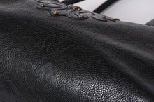 画像をギャラリービューアに読み込む, CHROME HEARTS クロムハーツ TOTE W SNP BS FLUER スナップ トートバッグ BSフレアパッチ レザー シルバー925 ブラック 美品 中古 4a001765