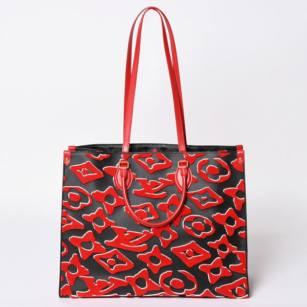 極美品 LOUIS VUITTON ルイヴィトン オンザゴーGM モノグラムタフテッド ブラック×レッド M45562 中古 4a001440