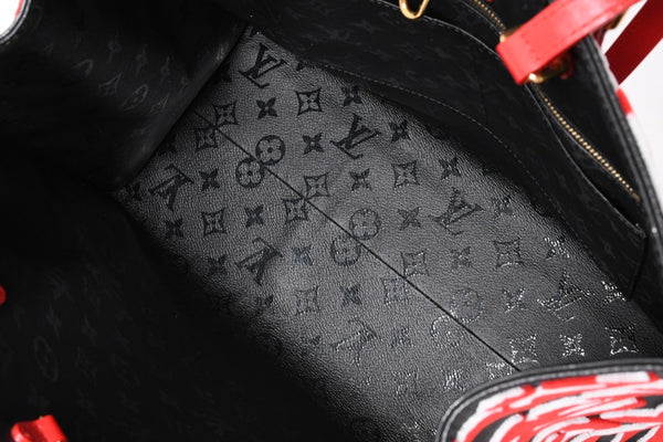 極美品 LOUIS VUITTON ルイヴィトン オンザゴーGM モノグラムタフテッド ブラック×レッド M45562 中古 4a001440