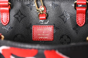 極美品 LOUIS VUITTON ルイヴィトン オンザゴーGM モノグラムタフテッド ブラック×レッド M45562 中古 4a001440