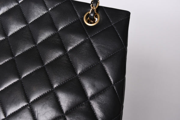 Very Good Condition CHANEL Chanel Matelasse Chain Shoulder Bag No. 5 Chain Shoulder Bag Black Gold Hardware Lambskin Used 4a001614