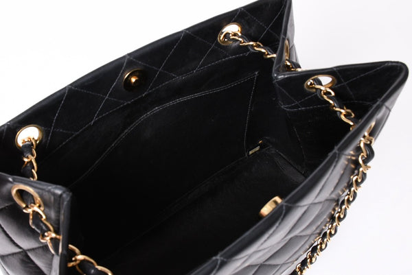 Very Good Condition CHANEL Chanel Matelasse Chain Shoulder Bag No. 5 Chain Shoulder Bag Black Gold Hardware Lambskin Used 4a001614