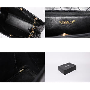 Very Good Condition CHANEL Chanel Matelasse Chain Shoulder Bag No. 5 Chain Shoulder Bag Black Gold Hardware Lambskin Used 4a001614