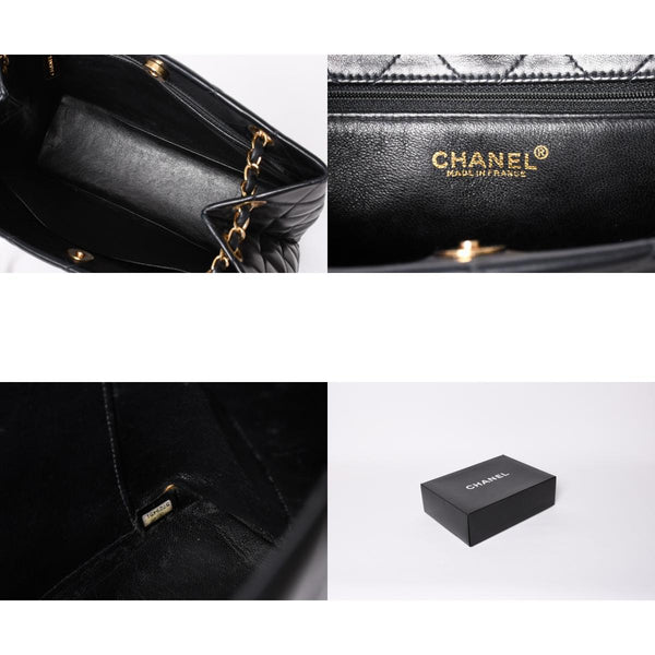 Very Good Condition CHANEL Chanel Matelasse Chain Shoulder Bag No. 5 Chain Shoulder Bag Black Gold Hardware Lambskin Used 4a001614