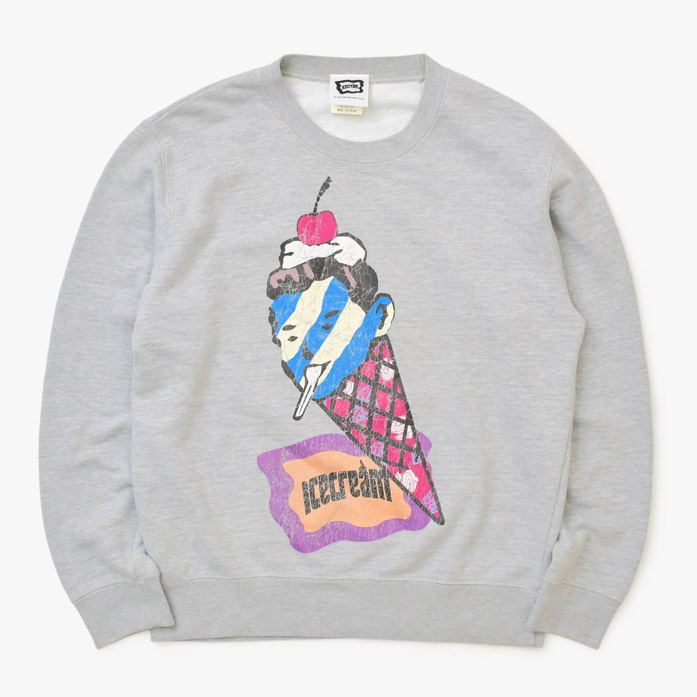 Billionaire Boys Club Ice Cream Sweat Crewneck Gray Cornman Pharrell Williams Good Used 4a001780