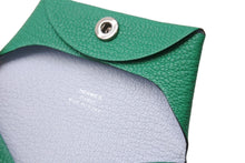 Load image into Gallery viewer, 極美品 HERMES エルメス バスティア ヴェルソ コインケース ヴォーエプソン Z刻印 フランス製 グリーン シルバー金具 中古 4b001784