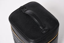 Load the image into the gallery viewer. CHANEL Vanity Bag Handbag No. 4 Coco Mark Caviar Skin Black Gold Hardware Good Condition Used 4a005781