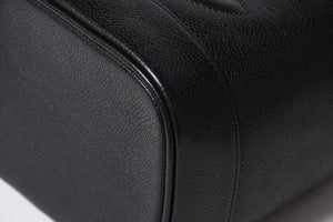 CHANEL シャネル バニティバッグ ハンドバッグ 4番台 ココマーク キャビアスキン ブラック ゴールド金具 美品 中古 4a005781