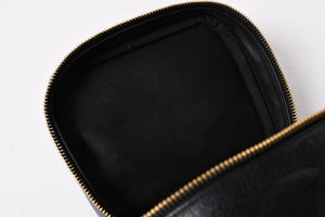 CHANEL シャネル バニティバッグ ハンドバッグ 4番台 ココマーク キャビアスキン ブラック ゴールド金具 美品 中古 4a005781