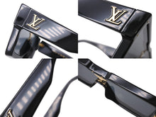 画像をギャラリービューアに読み込む, LOUIS VUITTON ルイヴィトン サングラス サイクロン Z1578E モノグラムフラワー アセテート スワロフスキー ブラック 美品 中古 4b001794