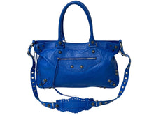 画像をギャラリービューアに読み込む, 極美品 BALENCIAGA バレンシアガ NEO CAGOLE CITY ネオ カゴール シティ 2WAY ハンドバッグ ショルダーバッグ 792896 ブルー 中古 4b001795