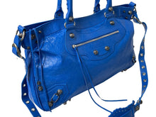 画像をギャラリービューアに読み込む, 極美品 BALENCIAGA バレンシアガ NEO CAGOLE CITY ネオ カゴール シティ 2WAY ハンドバッグ ショルダーバッグ 792896 ブルー 中古 4b001795