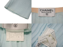 画像をギャラリービューアに読み込む, CHANEL シャネル アンサンブル カーディガン 97P ココマーク P07389V00348 コットン 水色 オレンジ サイズ40 美品 中古 4b001816