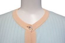 画像をギャラリービューアに読み込む, CHANEL シャネル アンサンブル カーディガン 97P ココマーク P07389V00348 コットン 水色 オレンジ サイズ40 美品 中古 4b001816