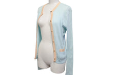 画像をギャラリービューアに読み込む, CHANEL シャネル アンサンブル カーディガン 97P ココマーク P07389V00348 コットン 水色 オレンジ サイズ40 美品 中古 4b001816