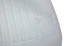 画像をギャラリービューアに読み込む, 極美品 CHANEL シャネル アンサンブル ココマーク ニット ノースリーブ タンクトップ コットン 水色 オレンジ サイズ40 中古 4b001817