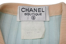 画像をギャラリービューアに読み込む, 極美品 CHANEL シャネル アンサンブル ココマーク ニット ノースリーブ タンクトップ コットン 水色 オレンジ サイズ40 中古 4b001817