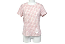 画像をギャラリービューアに読み込む, Christian Dior クリスチャンディオール Tシャツ トロッター 総柄 ガリアーノ期 ピンク コットン ラインストーン 良品 中古 4b001823