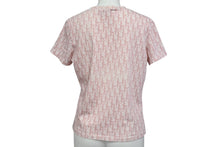 画像をギャラリービューアに読み込む, Christian Dior クリスチャンディオール Tシャツ トロッター 総柄 ガリアーノ期 ピンク コットン ラインストーン 良品 中古 4b001823