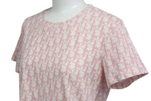 画像をギャラリービューアに読み込む, Christian Dior クリスチャンディオール Tシャツ トロッター 総柄 ガリアーノ期 ピンク コットン ラインストーン 良品 中古 4b001823