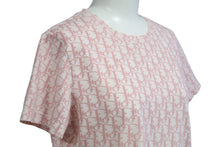 画像をギャラリービューアに読み込む, Christian Dior クリスチャンディオール Tシャツ トロッター 総柄 ガリアーノ期 ピンク コットン ラインストーン 良品 中古 4b001823