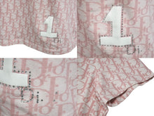 画像をギャラリービューアに読み込む, Christian Dior クリスチャンディオール Tシャツ トロッター 総柄 ガリアーノ期 ピンク コットン ラインストーン 良品 中古 4b001823