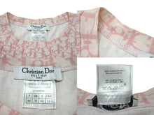 画像をギャラリービューアに読み込む, Christian Dior クリスチャンディオール Tシャツ トロッター 総柄 ガリアーノ期 ピンク コットン ラインストーン 良品 中古 4b001823