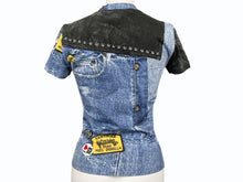 画像をギャラリービューアに読み込む, 極美品 Christian Dior クリスチャンディオール 半袖Tシャツ 1A12055021 サイズ36 デニム総柄プリント ガリアーノ期 中古 4b001824